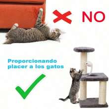 Árbol para Gatos, Torre Tres Capas con Postes Rascadores de Sisal, Centro de Actividades, Juguete para Ratones, Casa de Juegos para Gatitos, Mueble para Gato - Gris - Ver 6