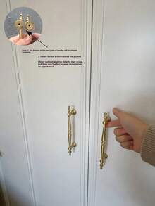 1pc French Luxurious Small Cabinet Door Handle, Gold Color Drawer Pulls, Retro Wardrobe Cupboard Door Handles
