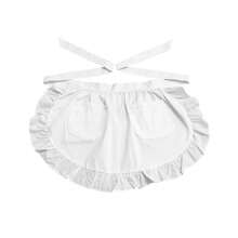 Maid Apron, Elegant Princess Style Half Apron With Ruffles, Pockets, European Style Pure White Waist Apron - Multicolor - View 16