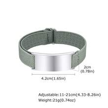 1pc Minimalist Personalized Engraved Medical Symbol Stainless Steel Purple/Black/Green Elastic Adjustable Bracelet, Unisex, Customized Gift, Fashionable, Casual, Stylish, Unique Ideal Gift For Her, Friend, Anniversary, Personalized Commemorative Jewelry - Inner and Outer Ring Customization - View 2