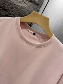 Men's Loose-Fitting Short-Sleeve T-Shirt With A Modern Print | Exquisite Design | Summer Essential | Easy To Match, Highlights Your Style - 糖果粉紅色 - 查看 5