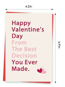 Romantic Valentine's Day Card For Him Her, Funny Valentines Day Card For Husband Wife, Valentines Day Gifts For Partner, Happy Valentine's Day From The Best Decision You Ever Made - Multicolor - View 3