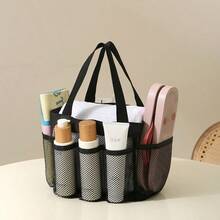 Shower Caddy Portable - Black Mesh Shower Caddy Bag Basket Tote For College Dorm Room Essentials Bathroom Gym Camp Quick Dry Shower Bags For Women Men With S Hook Makeup Bag Organizer Makeup Organiser Makeup Storage Makeup Holder Cosmetic Bag Cosmetic Storage Organizer Cosmetics Bags Cosmetic Organiser Back To School Supplies - 黑色 - 查看 4