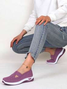 2025 New Summer Women's Half-Linen Slip-On Shoes, Featuring Soft Soles, Breathable Mesh Design, Casual Comfort, Non-Slip, Lightweight, And Odor-Resistant Properties. - 升級款紫色 - 查看 4