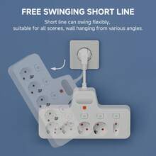 EU Standard Multi-Hole Power Socket With Nightlight, Suitable For Bedroom, Bedside, Matte High-Quality Finish, Separate Power Control, With One EU Outlet - View 6