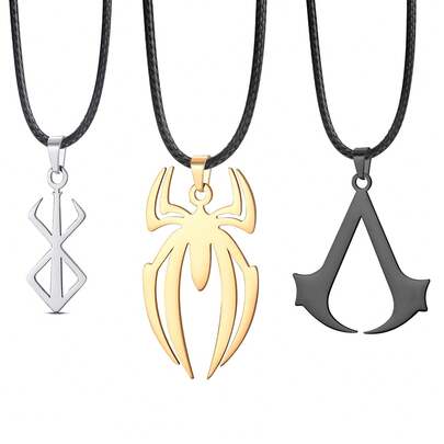 Fashion Stainless Steel Necklace Sword Logo Pendants Choker The Mad Warrior Of Norse Viking Mythology Men Adornment Gifts