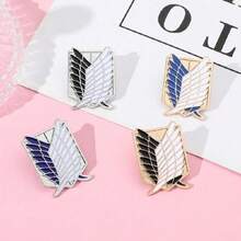 4pcs Vintage Attacking Titans Survey Corps Wings Of Freedom Metal Brooch Pins, Anime Themed Feather Totem Badge, Retro Japanese Style Pins For Backpack, Clothing Decor, Anime Collection - Nhiều màu - Xem 8