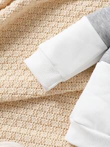 2pcs/Set Boys' Casual Color Block Round Neck Long Sleeve Star Print Sweatshirt And Pants Set, Spring/Autumn - Multicolor - View 7