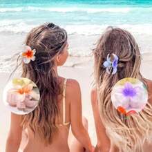 6 Piezas Pinzas para el Cabello para Mujer,Pinzas de Pelo de Flores y Mariposa,Multicolor Clips de Garra Grande y Antideslizante para Todo el Cabello (Color A)(ColorB) - Multicolor - Ver 7