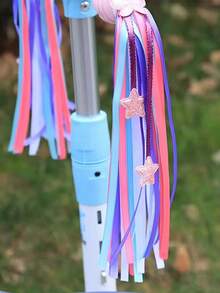 1 Pair Handlebar Streamers With Sequins, Tassels, Stars, Bowknot Decor For Scooter, Tricycle, Motorcycle, Bicycle - Multicolor - View 8