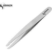 Tweezers Women Hair - Hand Filed Aligned Precision Tweezers Ingrown Hair Plucking - Non Slip Grip Slant Tweezers Men Red - Bạc - Xem 6