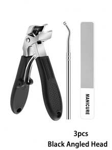 1/3 件装加厚型趾甲钳，专为老年人设计，升级版防溅斜角大号趾甲钳，开口宽大，锋利耐用，带指甲槽，长柄，男士礼品