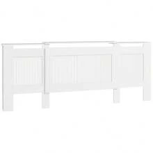 HOMCOM Retractable Radiator Cover With Shelf And Slats, 125-201 X 19 X 81.5 Cm, White. - 1 - 查看 1