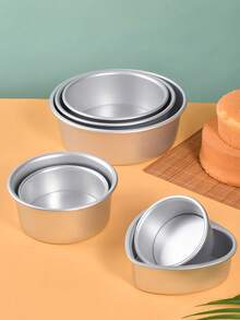 3pcs Stainless Steel Cake Mold Set, Round Cake Mold, Sponge Cake Mold, Suitable For Oven, Ideal For Baking Cakes, Multilayer Cakes, Perfect For Birthday, Mother's Day, Thanksgiving And Gathering With Family And Friends, Also A Great Match For Modern Baking Tools And Back To School Season - Multicolor - View 7