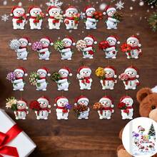 Advent Calendar for Kids 24 Days Christmas Count Down Calendar with Hanging 2D Snowman Ornaments - Verde Oliva - Ver 5