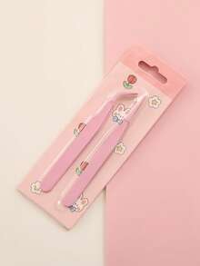 1pc Right Angled Tweezers Multi-Functional Gua Card Tweezers - Aesthetic Handmade DIY Scrapbooking Sticker Tool, Creative Macaron-Style Mini Pliers/Clips