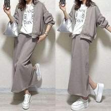 Women Two-Piece Outfits - 灰色 - 查看 2