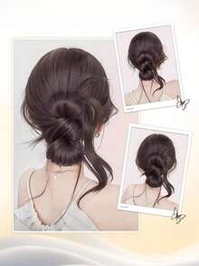 Y2K 女士高温纤维发髻盘发造型 - 牢固防滑发圈，适合所有浅米色调，多功能，休闲和正式场合皆宜，冬季发饰时尚爪夹优雅发夹休闲发爪美发发夹 - 彩色 - 查看 6