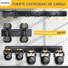 Jayden Estante de Almacenamiento para Sillas Plegables - Organizador de Herramientas de Jardín, Estante de Pared para Herramientas de Garaje/Jardín, 8 Ganchos, Negro - 1 - Ver 3