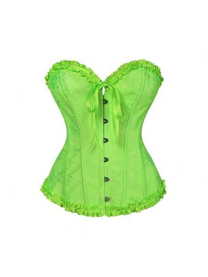 COS Court Corset Girdle For Women, Gathered Lace Bust Support Corset, Waist-Cinched Court Style, Tummy Control Girdle