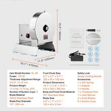 Electric Vegetable Slicer, 0-0.5"/0-12mm Thickness Adjustable Commercial Slicer Machine, Convertible To Manual, Stainless Steel Food Cutter Slicing Machine, For Potato, Lemon, Tomato, Apple - Silver - View 7