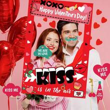 Bộ phụ kiện chụp ảnh sáng tạo bằng giấy chủ đề Ngày Valentine 2026 | Khung ảnh tình yêu trang trí tường tiệc | Tạo không khí ngọt ngào cho buổi lễ và các sự kiện | - Nhiều màu - Xem 2