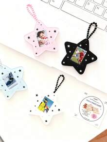 1pc Customized Acrylic Photo Card, Minimalist Star Design, Suitable For ID Photos, Keychains, Bag Decor, Anime/Idol Fan Memorabilia