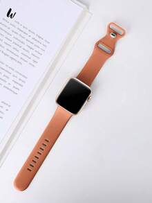 Women's And Men's Fashion Sports Soft Comfortable Breathable Solid Color Silicone Bowknot Watch Band For Apple Watch (38mm, 40mm, 41mm, 45mm, 44mm, 42mm, 46mm, 49mm), Versatile Casual Bracelet, Party Valentine's Day New Year Festival Gift, Compatible With Apple Watch Series 10/9/8/7/6/5/SE/4/3/2/1 Replacement Band Accessory - Mocha Brown - View 2