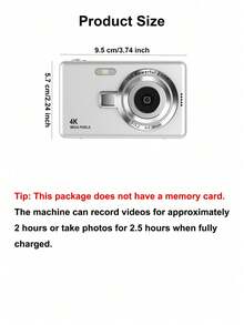 1 pièce Appareil photo numérique Q12 50 millions de pixels, écran 2,4 pouces, appareil photo rechargeable, CCD et modes de filtre multiples. Appareil photo numérique portable anti-vibration et à zoom intelligent pour l'extérieur (sans carte mémoire) - Appareil photo - Voir 4