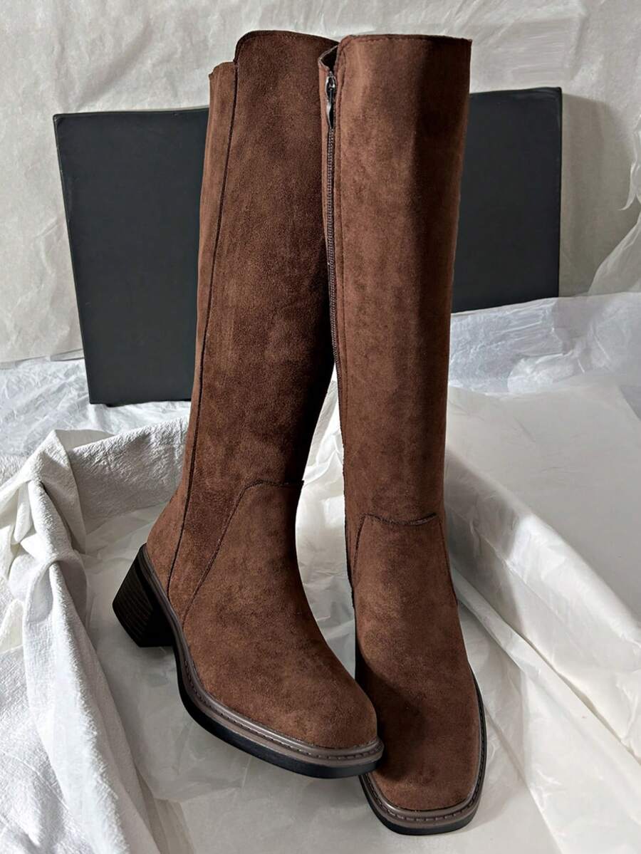 Nuevas botas altas de media altura para montar/motocicleta de otoño/invierno, minimalistas y versátiles para mujeres