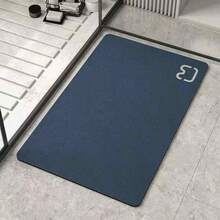 Modern Large Size Bathroom Mat - Diatomaceous Earth Bathroom Floor Mat, Non-Slip, Quick-Drying, Absorbent Diatomaceous Earth Bathtub Mat (15.7 Inches X 39.4 Inches, Navy Blue), Suitable For Bathrooms And Modern Design Styles.