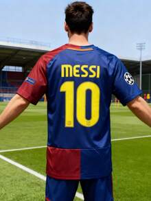 0809 Classic Retro Barcelona Home Jersey No. 10  Short-Sleeved Football Jersey - Đỏ - Xem 1