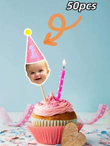 10/25/50/100/150 piezas Decoraciones personalizadas para tartas - Palillos para cupcakes con fotos personalizadas, decoraciones para cupcakes con diferentes fotos personalizadas, decoraciones para tartas de cumpleaños, sombreros de fiesta, decoraciones para cupcakes, fáciles de colocar en tartas - Adecuado para cumpleaños, baby shower, reuniones familiares, tartas festivas - Excelente para el hogar, entusiastas de fiestas DIY, organizadores de eventos - Decoraciones para tartas, decoraciones personalizadas para tartas festivas, adornos para postres, artículos de fiesta. ,Para la familia - Adorno para pastel (multicolor) - Ver 11