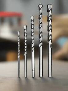 A Straight Shank Hammer Drill Bit - Hardware Tools - Electric Drill For Drilling Metal, Iron, Steel, Metal, Cement Walls, Concrete, Wood, Plastic, And Ceramic Tiles. High-Hardness Alloy Drill Bit With Enhanced Sharpness And Wear Resistance; Firmly Welded Tip; For Drilling Through Walls; Multiple Sizes Available: 4*160, 6*210, 8*210, 12*260, 8*400, 10*400, 12*400. - Silver - View 1