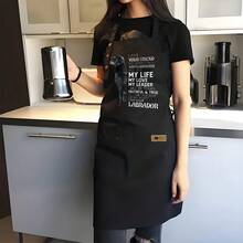 1 Black Chef Apron - Breathable Polyester Fiber Cooking Apron, Easy-To-Clean Surface, Suitable For Home Kitchens, Restaurants, And Catering Services - Ideal Choice For Professional Chefs And Home Cooks, Modern Kitchen Attire, Durable Construction, A Must-Have For Cooking Enthusiasts - AZX0001 - Xem 9