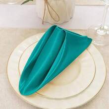 10/30 片装缎面餐巾布，尺寸 30*30 厘米/11.8*11.8 英寸，适用于晚宴、红毯活动、名人派对、周年庆典、时尚产业会议、订婚仪式、文化节、新年夜、摄影道具、咖啡约会等场合。 - 彩色 - 查看 5