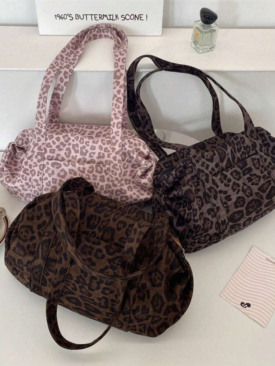 1个豹纹手提袋，适合女孩/女士作为手提包、平板电脑保护套、购物袋、时尚手提包使用，大容量多功能收纳袋，可装耳机、充电器、化妆品、笔记本电脑等，也可作为家居装饰。是送给妈妈、学生、上班族、通勤族、节日、情人节、母亲节、老师、伴娘、朋友、旅行必备品、大学用品的理想礼物。 - 彩色 - 查看 1