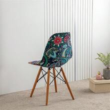 Printed Eames Chair Cover, Irregular Shaped Seashell Chair Slipcover, Washable For Home, Restaurant - Paisley - View 7