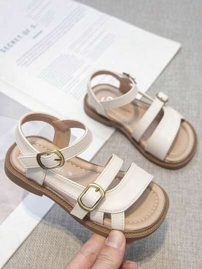 Kids Sandals, Toddler Boys & Girls Summer Beach Shoes With Adjustable Double Buckle