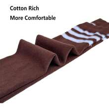 Women Thigh High Socks Cotton Warm Over The Knee High Leg Warmers Long Boot Socks With Stripes,28433040 - 咖啡棕 - 查看 2