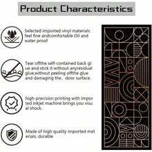 2 Sheets Self - Adhesive Door Sticker, 80cmx200cm/31.5x78.7inch Nature Tree Shadow Door Murals Stickers PVC Removable Wallpaper Decoration Home Bedrooms U200BLiving Room - 幾何線條 - 查看 4