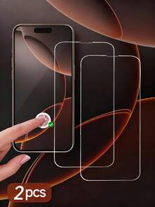 2片装钢化玻璃屏幕保护膜，全覆盖，兼容 16 Pro Max、15 Pro Max、15 Pro、14 Pro Max、13英寸、12英寸、11英寸手机，生日礼物/送礼佳品，防水、防震、防刮、防指纹 - 無色 - 查看 11