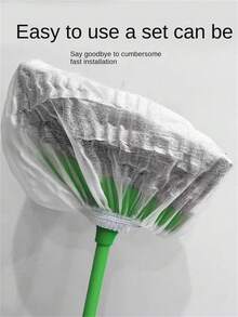 10个/50个/100个一次性软垫扫帚套，无纺布扫帚头套，用于清洁毛发和碎屑，粘贴式清洁 - 彩色 - 查看 2