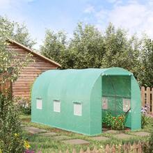 Outsunny 395x195x190cm Tomato Greenhouse With 6 Mesh Windows, Round Arch Greenhouse For Plant Growing And Early Sowing On Site - 1 - View 2