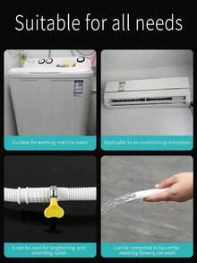 1米多用途可调节水龙头延长软管，通用接头，伸缩水管，带螺纹接头，空调排水延长管，安装简便，解决水龙头和排水管过短的问题，适用于浴室、厨房、花园浇水、洗衣机、空调、排水管、水龙头延长管、互锁装置，是家居浴室装饰、夏季、万圣节和圣诞节的完美解决方案。