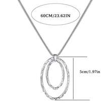 1 件椭圆形吊坠项链，复古夸张时尚项链首饰，适合男女，休闲装 - 橢圓款 - 查看 3