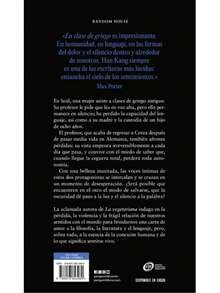 Libro La clase de griego | Han Kang (Novela, ficcion literaria contemporanea, narrativa poetica, minimalista, reflexiva) - Libro único - Ver 4