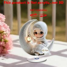 1/2 Pc Cô gái cầm đèn lồng trang trí xoay, Tấm acrylic đa năng, Trang trí nhà cửa, ký túc xá, văn phòng, Quà tặng lễ hội Hồi giáo Ả Rập. - Nhiều màu - Xem 10