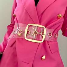 1 حزام شفاف واسع من البي في سي، مناسب للبدلات والفساتين، للارتداء اليومي والمناسبات مثل هالوين والصيف والمدرسة والخريف وهالوين