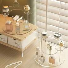 1pc Acrylic Stepped Display Rack, Freestanding Tabletop Storage Organizer, Easy Assembly For Perfume, Lipstick, Watch, Cosmetics, Figurines, Home Decor, Office Desk - Multicolor - View 7